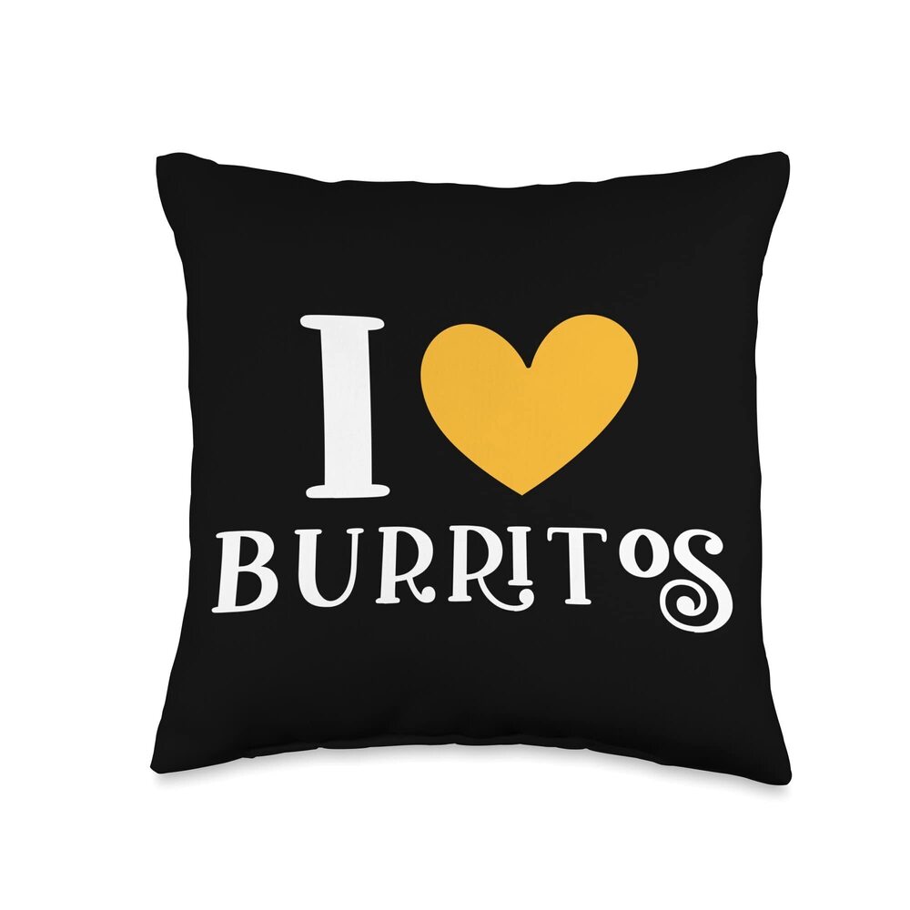 9803 I Love Burritos Mexican Food Lover Throw Pillow